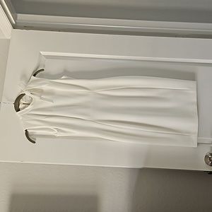 Calvin Klein White Bow on Neckline Sleeveless Dress Knee Length Size 4P